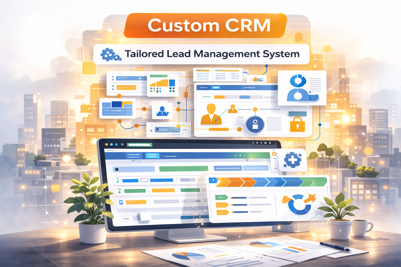 Custom CRM dashboard with tailored lead management system and workflow automation