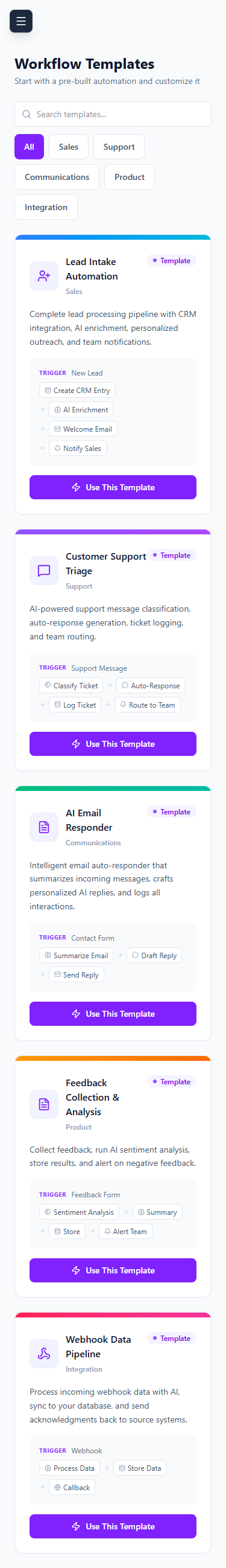 Deploying AI Templates via Mobile