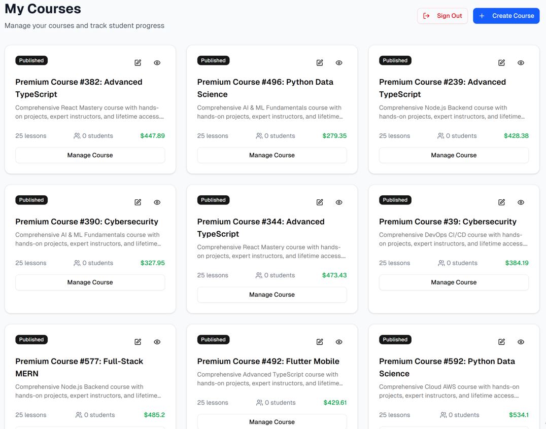 Instructor dashboard overview
